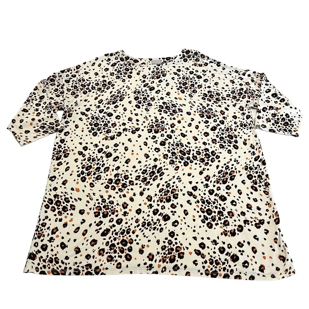 Chico’s Leopard Print Tunic Top Size XL - Picture 7 of 15